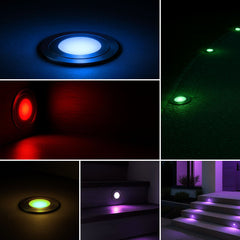 Baliza LED exterior empotrable - RGB - 0,7W - IP67 - Ø60mm