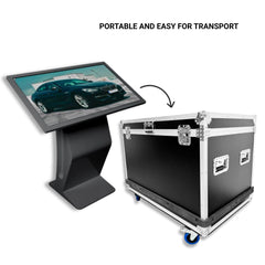 Flight Case para Digital Kiosk 43" DDT43 Base "K" - con Foam, Ruedas y Asas