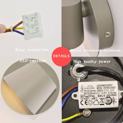 Aplique de pared LED "KOP" orientable 6W