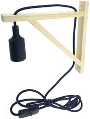 Aplique de pared nórdico "YOJO" -Escuadra de madera y colgante de silicona