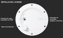 Macetero LED RGBW recargable 5W - Resina blanca - IP65 - 40x40cm