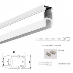 Tapa para perfil de Aluminio 25X14mm para tiras LED