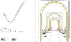 Perfil de aluminio para tira LED flexible / moldeable - 18x6mm - 2 metros