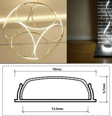 Perfil de aluminio para tira LED flexible / moldeable - 18x6mm - 2 metros