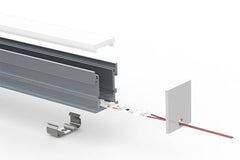 Perfil de aluminio para tira LED empotrable en suelo 21x26mm IP54 (2metros)