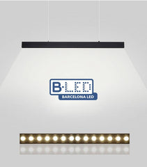 Luminaria colgante lineal LED 30W 120cm 2750lm de bajo UGR16