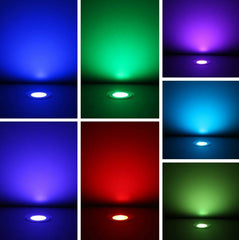 Kit 6 focos LED RGB empotrables en suelo Ø58x9mm 0,5W 12V-DC IP67