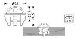 Kit 6 focos LED empotrables balizas para escalera 0,4W 12V-DC IP67