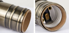 Casquillo portalámpara Retro vintage acabado bronce con interruptor E27