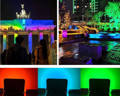 Foco proyector LED RGB 50W con mando IP65