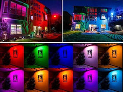 Foco proyector LED RGB 50W con mando IP65