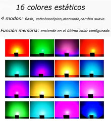 Proyector LED RGB 30W IP65 con mando 24 teclas y estaca