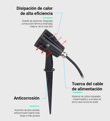 Foco de jardín con pincho LED 6W RGB+CCT | Mi Light