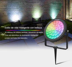 Proyector LED de jardín con pincho 15W RGB+CCT control RF/WiFi | Mi Light