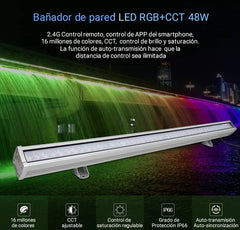 Bañador de pared LED RGB+CCT 48W control RF/WiFi | Mi Light