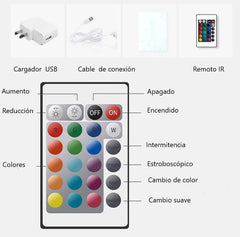 Macetero LED RGBW recargable 5W - Resina blanca - IP65 - 40x40cm