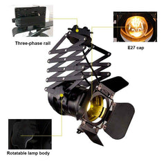 Foco carril trifásico orientable y extensible "Cinema" - E27