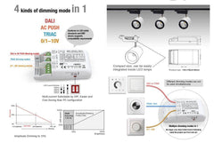 Driver regulable TRIAC DALI PUSH 0/1-10V 6-42V 10W multicorriente (200-350mA)