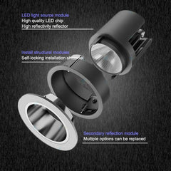 Foco LED techo empotrable COB - 5W - Orientable - Bajo UGR - Ø50mm