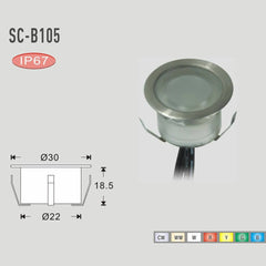 Baliza LED empotrable suelo IP67 12V-DC 0.3W