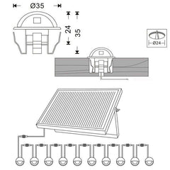 Pack 10 Focos solares LED empotrables con Panel Solar