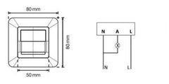 Sensor de movimiento PIR de pared cuadrado 160º