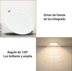 Downlight LED circular empotrable 4W - Corte Ø77mm