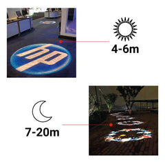 Proyector de logos LED GOBO 30W rotativo exterior - Óptica 20° - IP65