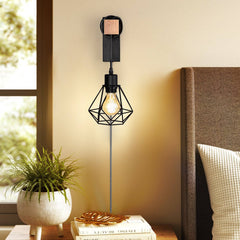 Aplique de pared jaula con cable y enchufe "RODEN"