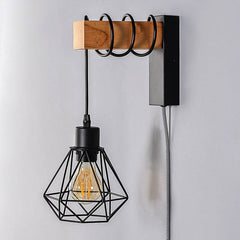 Aplique de pared jaula con cable y enchufe "RODEN"