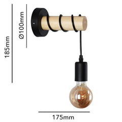 Aplique de pared de madera rústico "MILA"