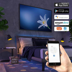 Kit tira LED musical RGB WiFi Alexa/Google Home con fuente, mando y controlador 5 metros
