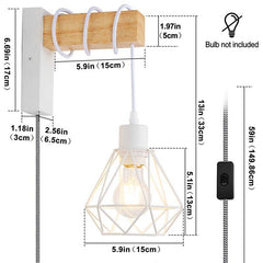 Aplique de pared jaula con cable y enchufe "RODEN"