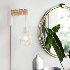 Aplique de pared jaula con cable y enchufe "RODEN"
