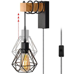 Aplique de pared jaula con cable y enchufe "RODEN"
