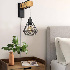 Aplique de pared jaula con cable y enchufe "RODEN"
