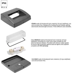 Baliza de pared LED CCT para exterior FUMAGALLI LORENZA 270 R7S 10.5W