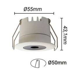 Downlight LED Mini 5W - Chip OSRAM - Bajo UGR - CRI 90 - Ø 55mm