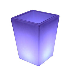 Macetero LED RGBW recargable 12W - Resina blanca - IP65 - 40x40x55cm