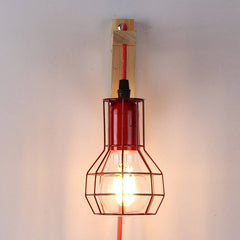 Aplique de pared de madera jaula "MICA" Bombilla incluida