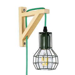 Aplique de pared de madera jaula "MICA" Bombilla incluida