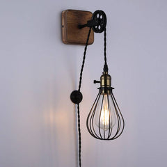 Aplique de pared colgante "PENDOL" - Con enchufe e interruptor - E27