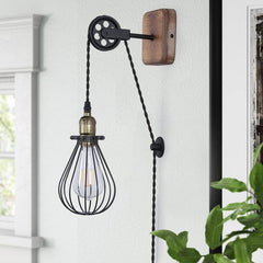 Aplique de pared colgante "PENDOL" - Con enchufe e interruptor - E27