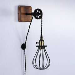 Aplique de pared colgante "PENDOL" - Con enchufe e interruptor - E27