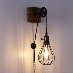 Aplique de pared colgante "PENDOL" - Con enchufe e interruptor - E27
