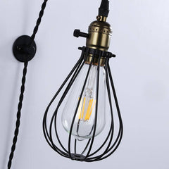 Aplique de pared colgante "PENDOL" - Con enchufe e interruptor - E27