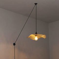 Lámpara colgante de mimbre con cable "ALINA"