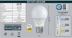 Farola exterior Fumagalli LED "GLOBO MIZAR/G250" 8.5W E27 - CCT