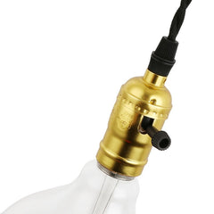 Aplique de Pared Interior Dorado con Enchufe y Interruptor para Dormitorio, Escalera, Escritorio