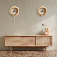 Aplique de pared de mimbre "Berlam"